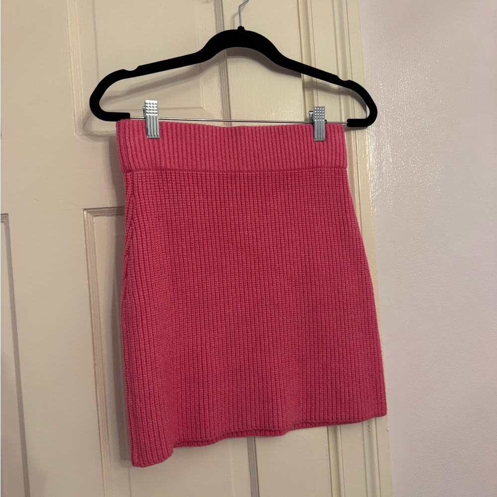 Vibrant Pink Knit Mini Skirt